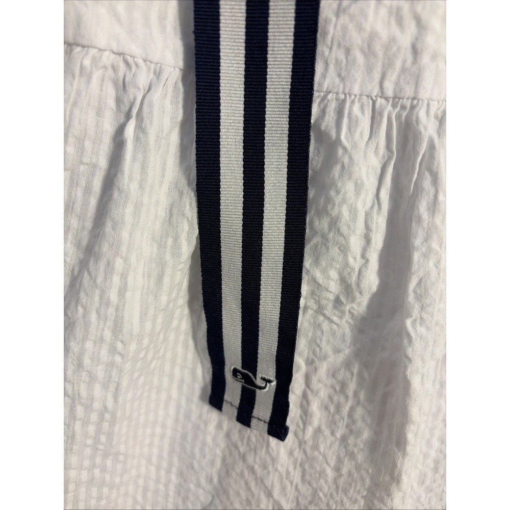 Vineyard Vines ( Target)White Ruffle Midi Dress V-Neck Size M Coastal Quiet Lux - Picture 2 of 10
